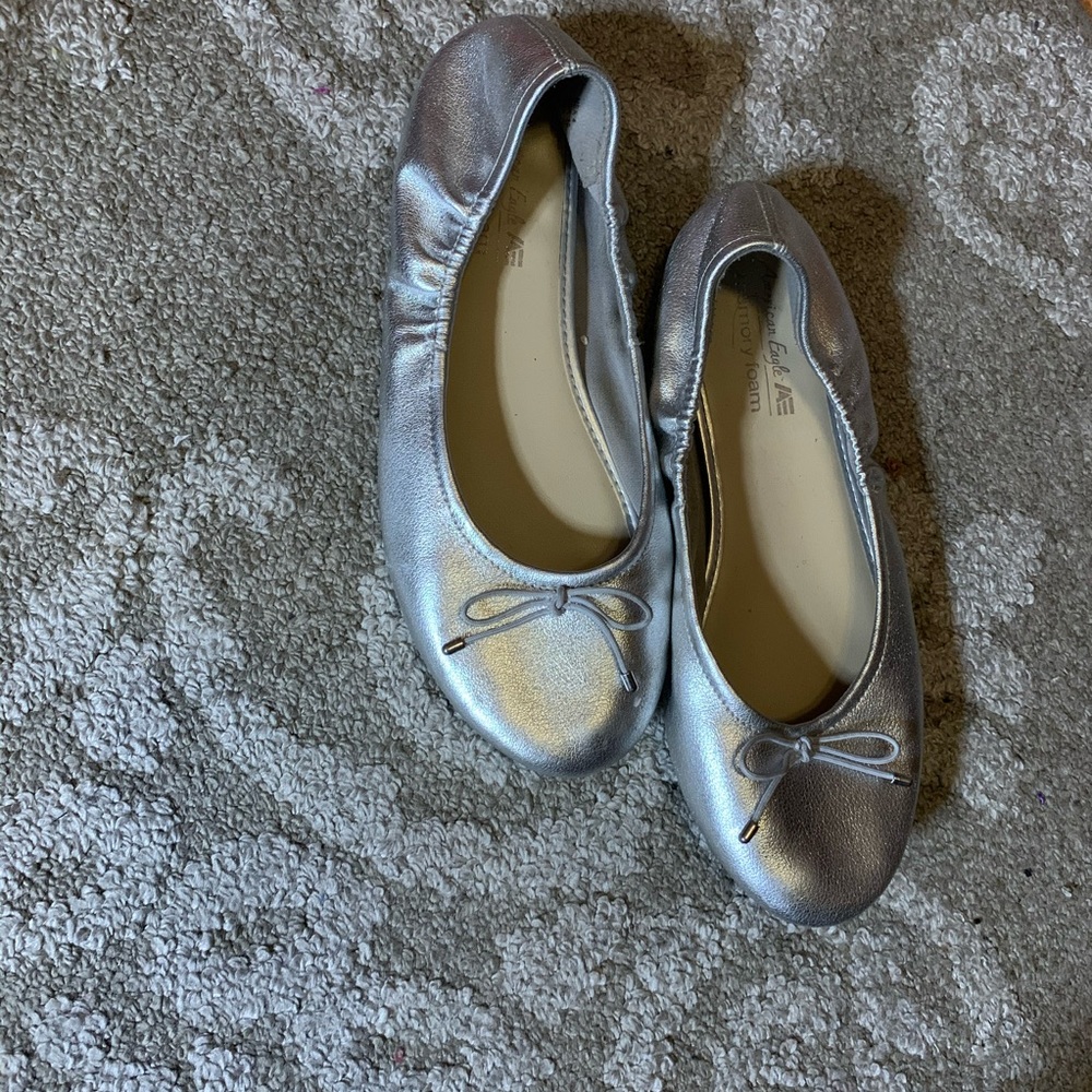 Silver ballerina flats